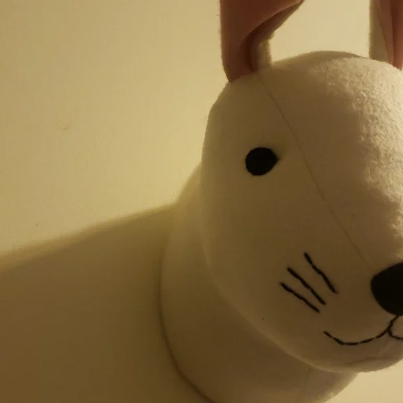 White Rabbit Plush Heads Wall Decor x2